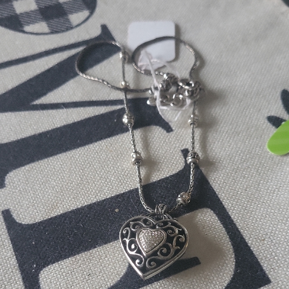 Btighton Silver Heart Pendant Necklace New Bagged Brighton Free Gift